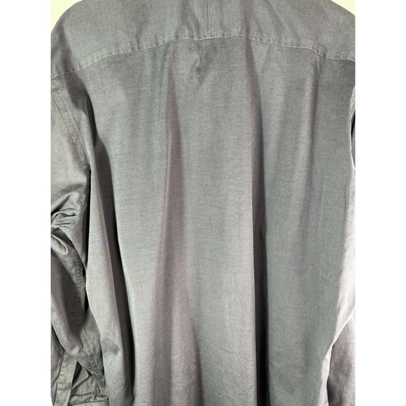 Men's XL Gray Solid Gap Button-Up Dress Shirt - Stylish Long Sleeve Formal Shirt - Picture 8 of 9